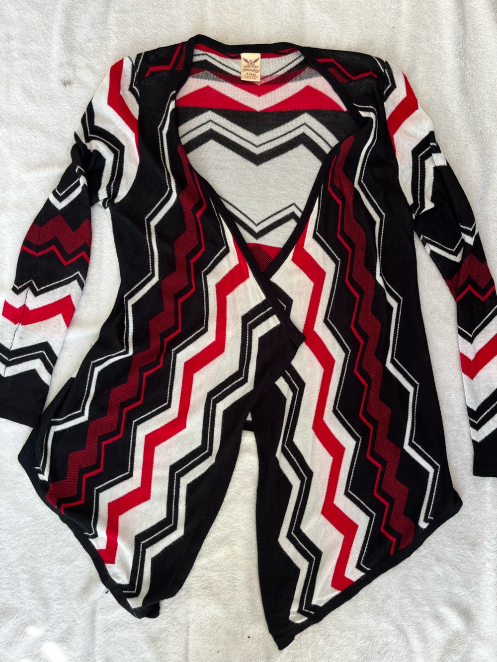 Aztec western bold Chevron Open-Front Women’s Sweater Cardigan high low